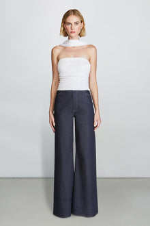 Etochs | Joss Ruched Crop Top | Optic White
