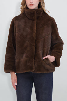 Etochs | Fur-Free Mink Jacket | Brown