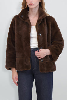 Etochs | Fur-Free Mink Jacket | Brown