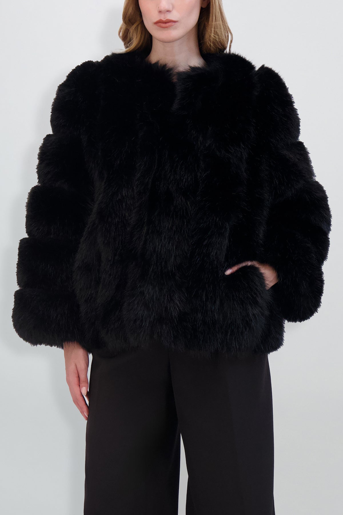 Etochs | Fur-Free Fox Jacket | Black