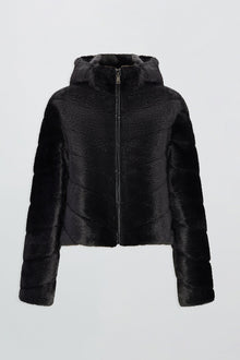 Etochs | Fur-Free Mink Hooded Jacket | Black