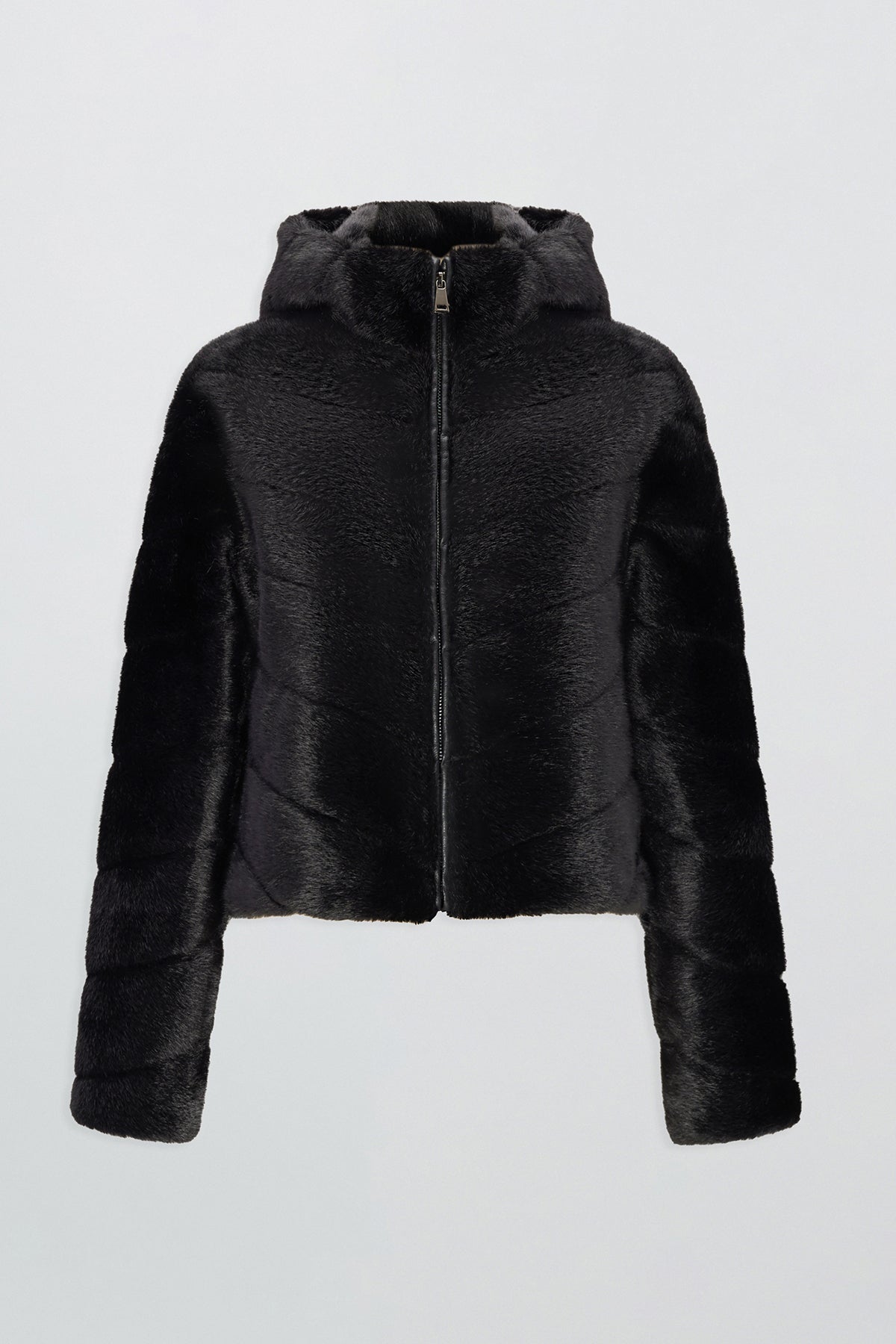 Etochs | Fur-Free Mink Hooded Jacket | Black