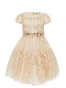 Girls | Glitter Tulle Dress | Gold
