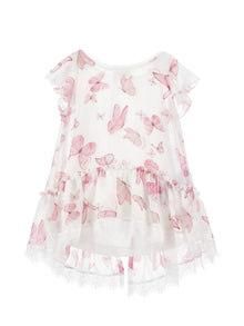 Girls | Georgette Butterfly Top | Cream/FairyTale