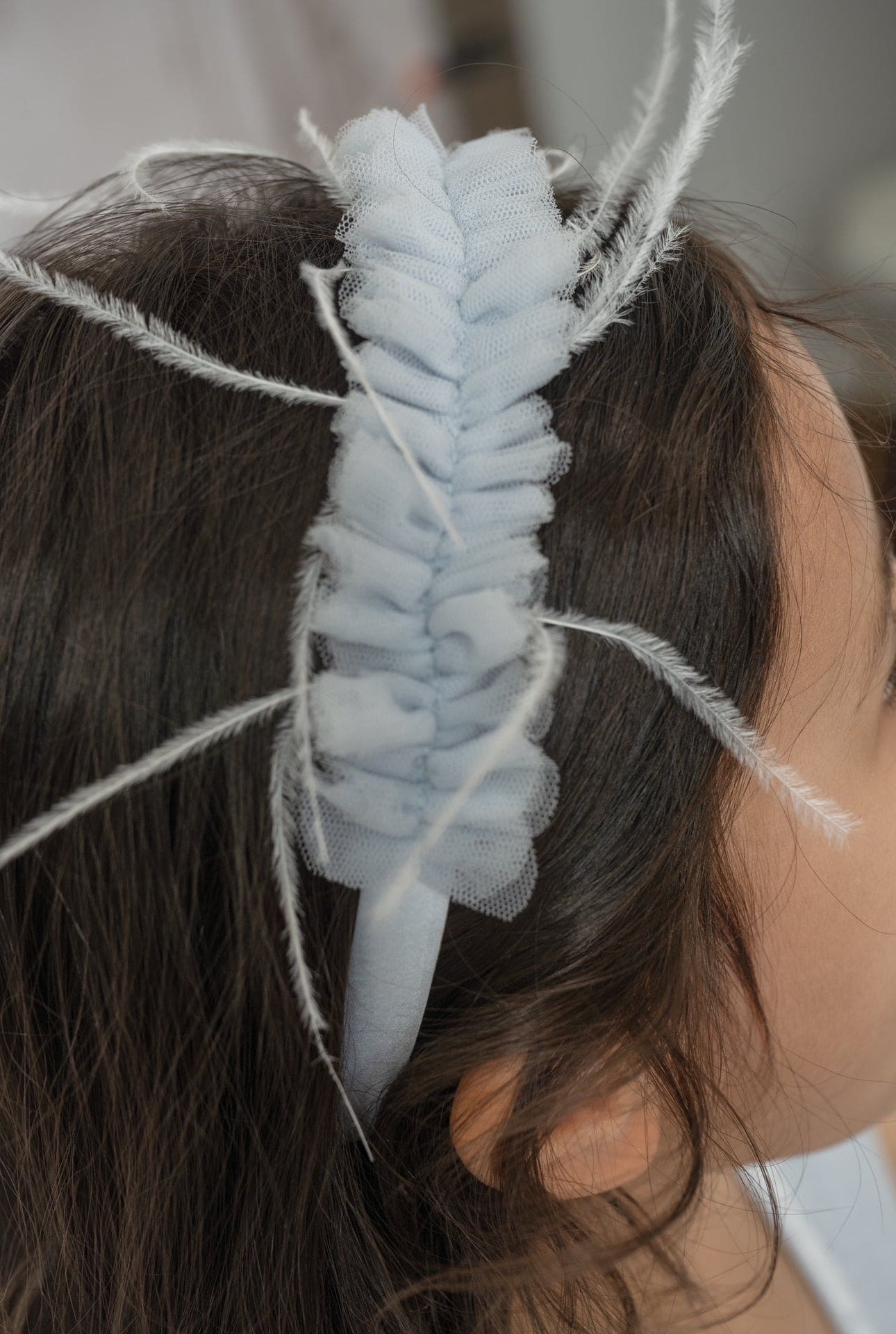 Skylar Blue Tulle Ruffle Headband | Blue