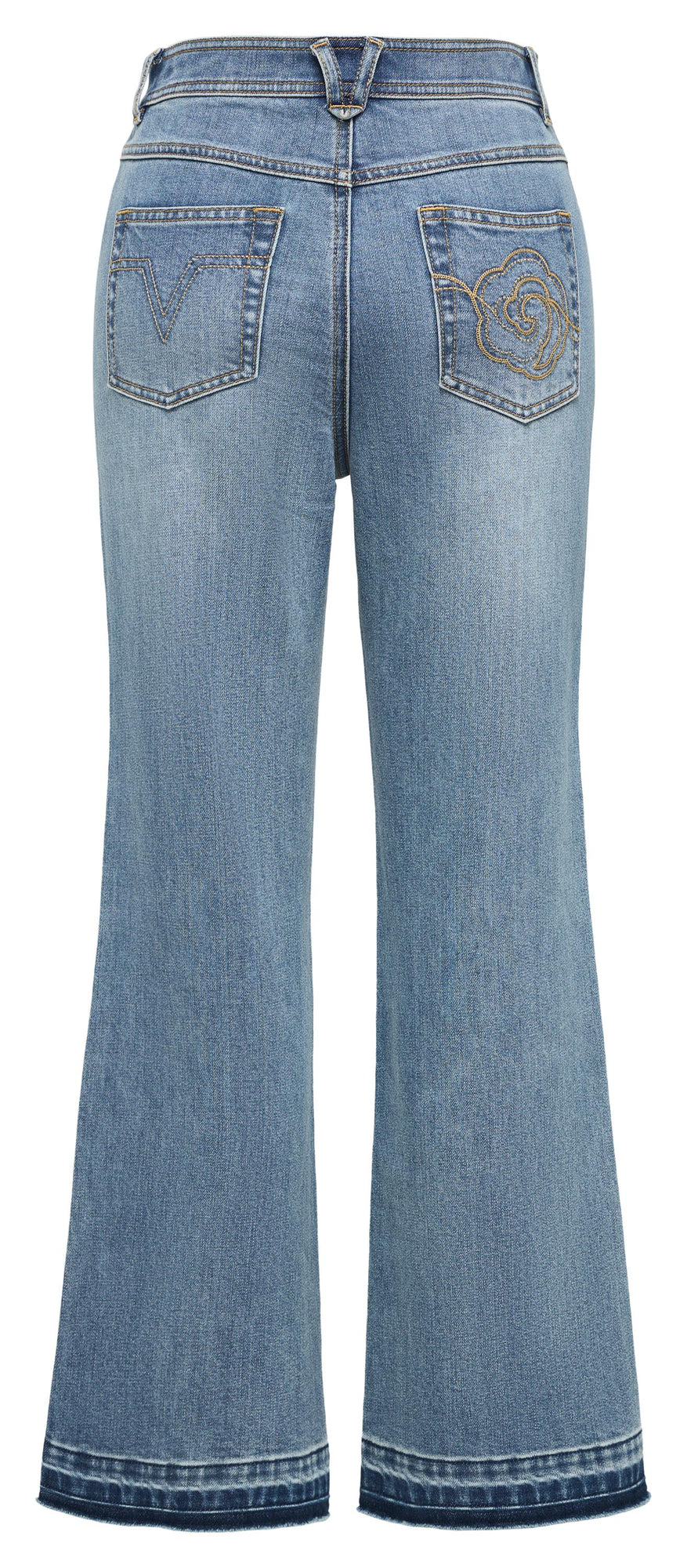Mulberry Silk Cotton High-Waist Jeans | Blue