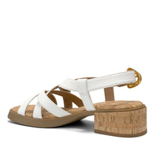 Daily Sandal Block Heel | Bright White Faux Nappa/Cork Heel