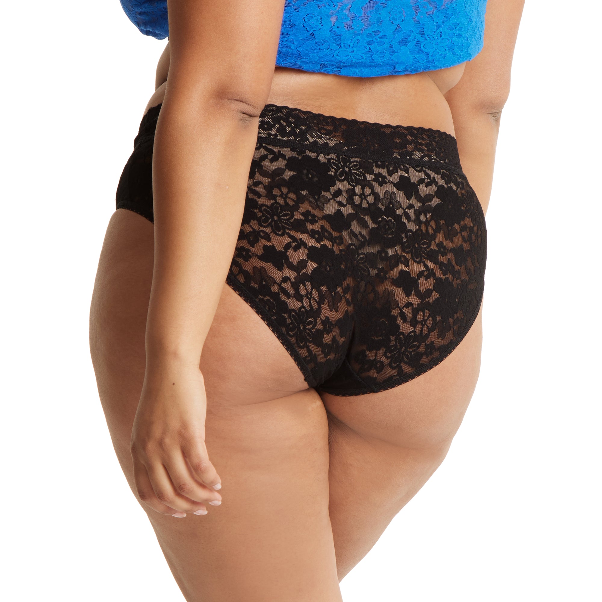 Plus Size Daily Lace French Brief | Black