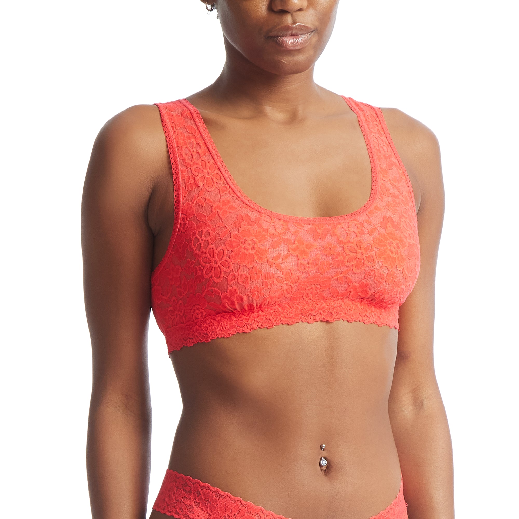 Daily Lace Lined Scoop Neck Bralette | Solar Energy (Orange)