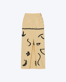 Womens | Marjo Embroidered Poplin Skirt | Vintage Creme