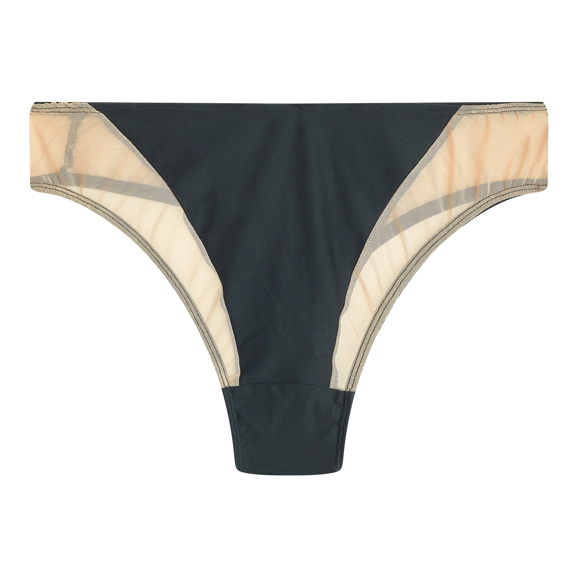 Cut Out High Cut Thong | Nude/Black