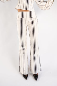 Tilly Cotton Trouser | Offwhite Striped