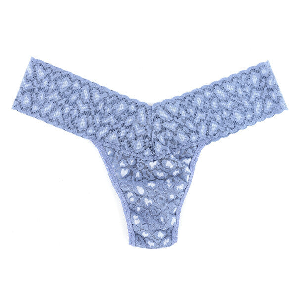 Petite Lace Low Rise Thong | Stonewash Blue/Serenity Blue