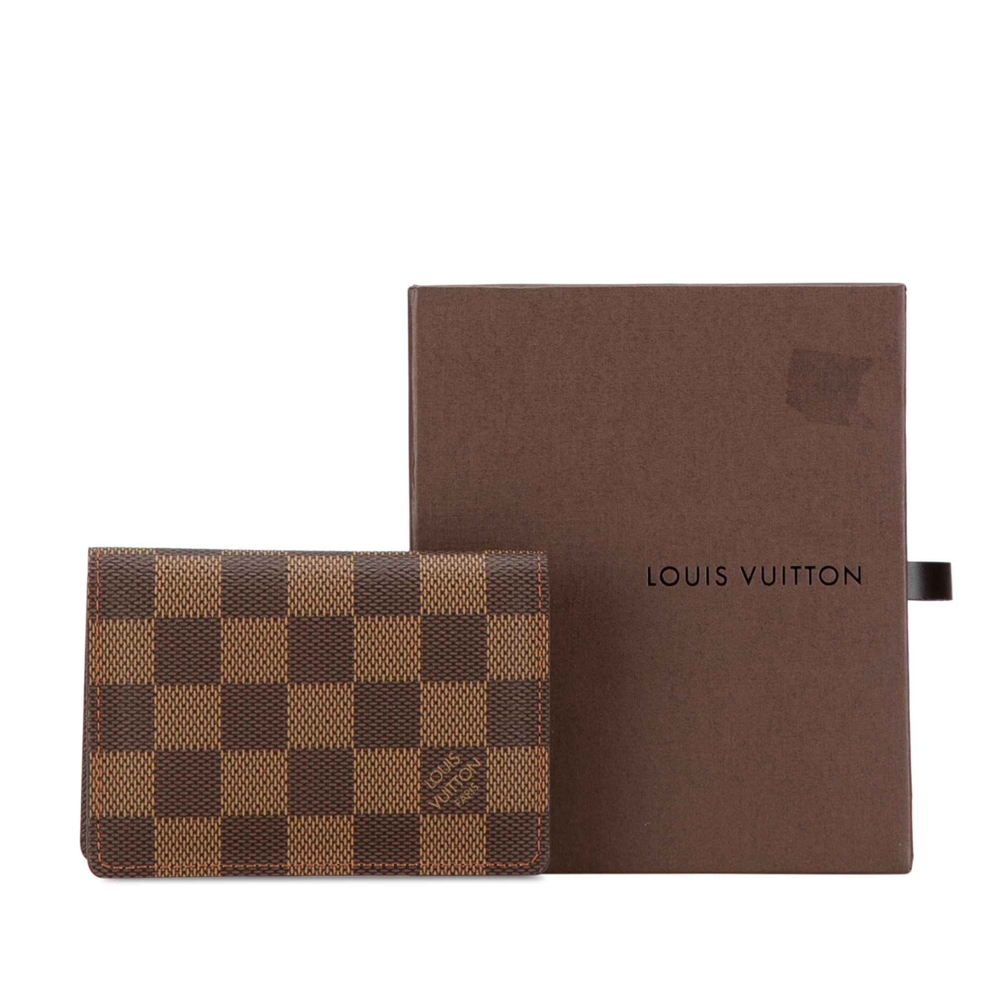 Louis Vuitton Pre-Owned Damier Ebene Card Holder | Women | Brown