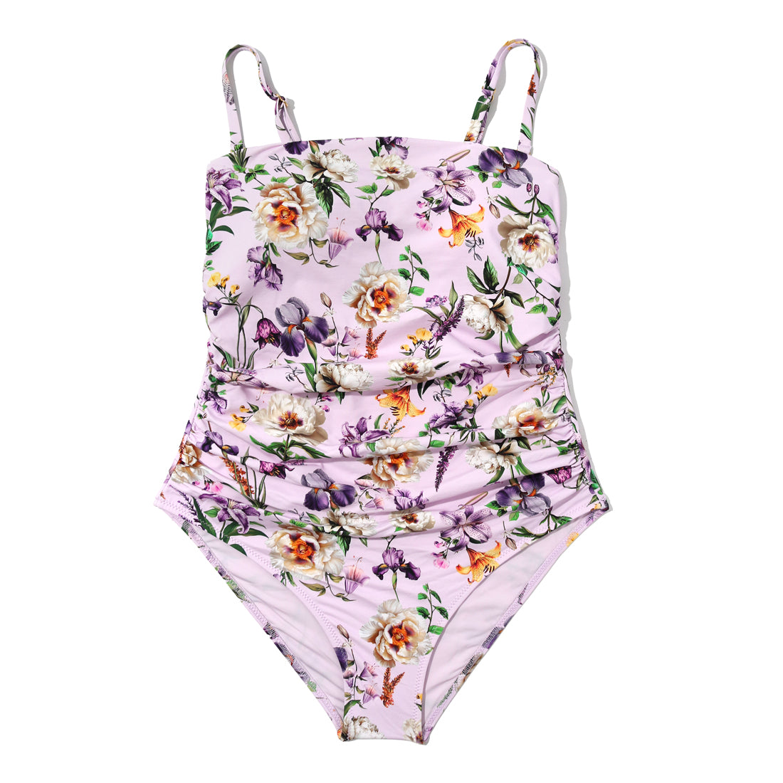 Swim Bandeau One Piece | Fawning Flora (Purple)