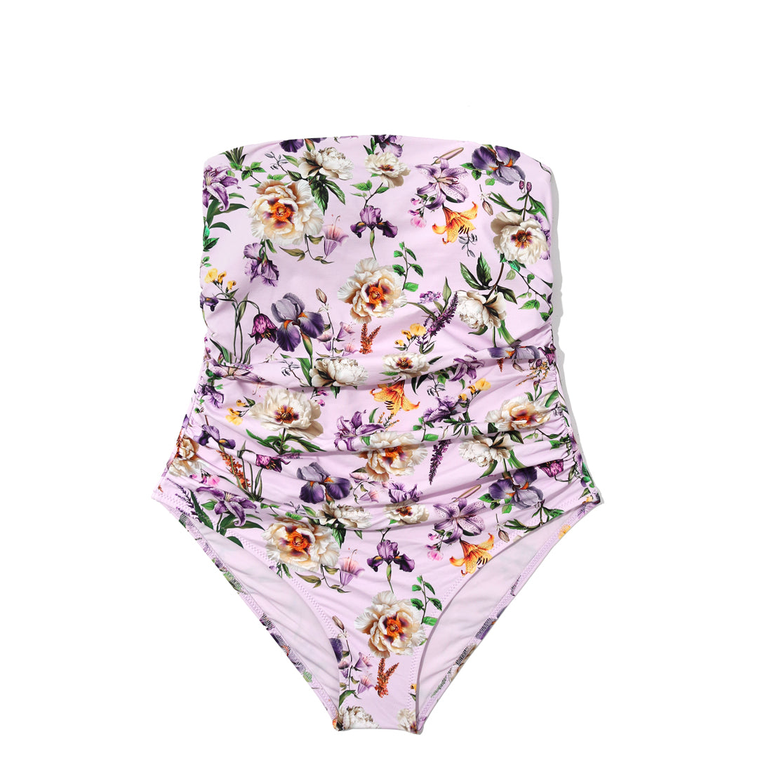 Swim Bandeau One Piece | Fawning Flora (Purple)