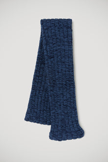 Knit Rolled Scarf | Unisex | Blue