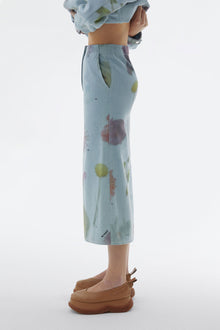 Denim Midi Skirt | Women | Flower Print