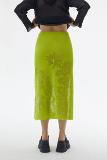 Jacquard Knit Rubber Skirt | Women | Light Green