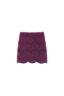 Ciniglia Mini Skirt/ | Women | Navy x Magenta