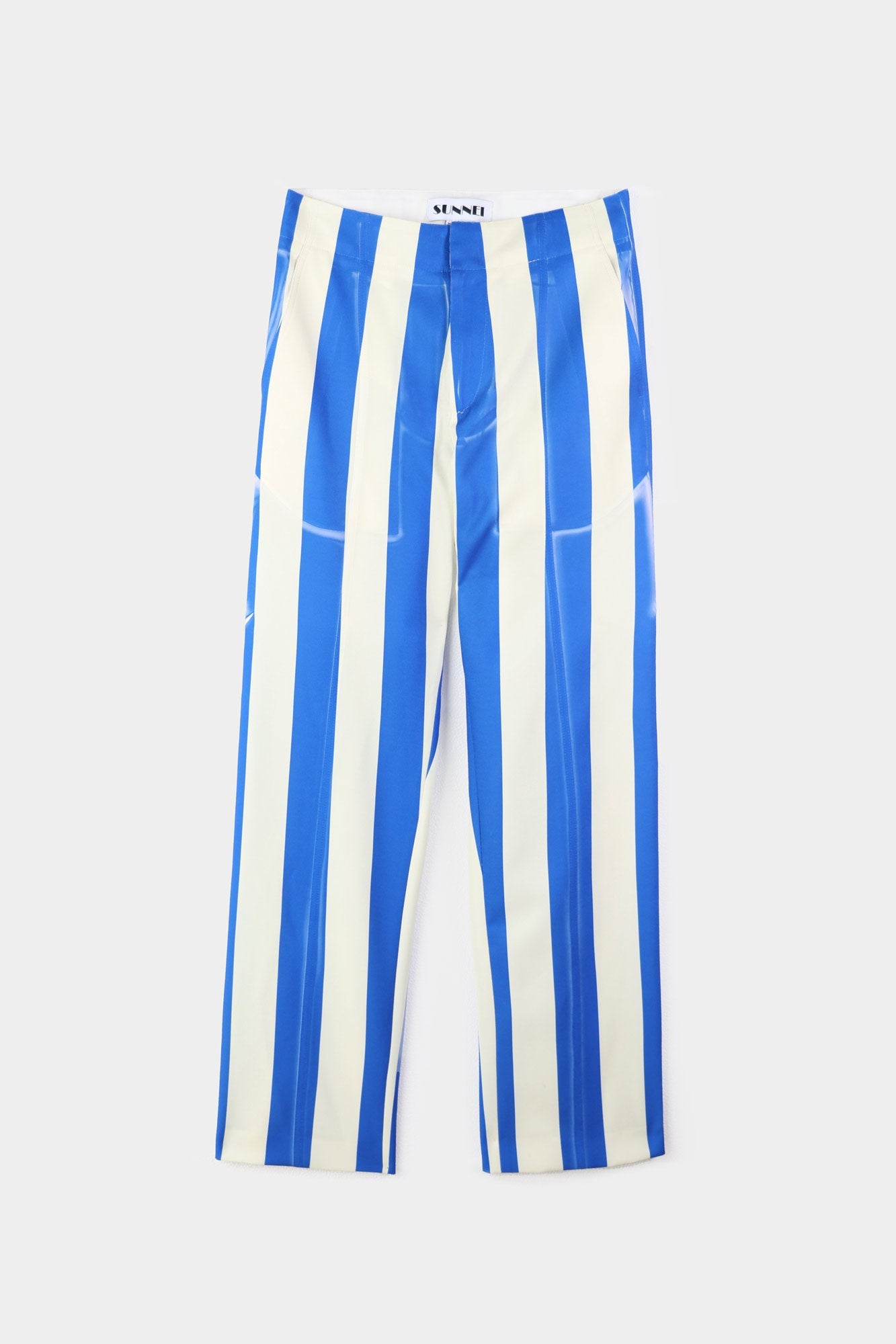 Doppio Straight Pants | Men | Blue x Beige Stripes