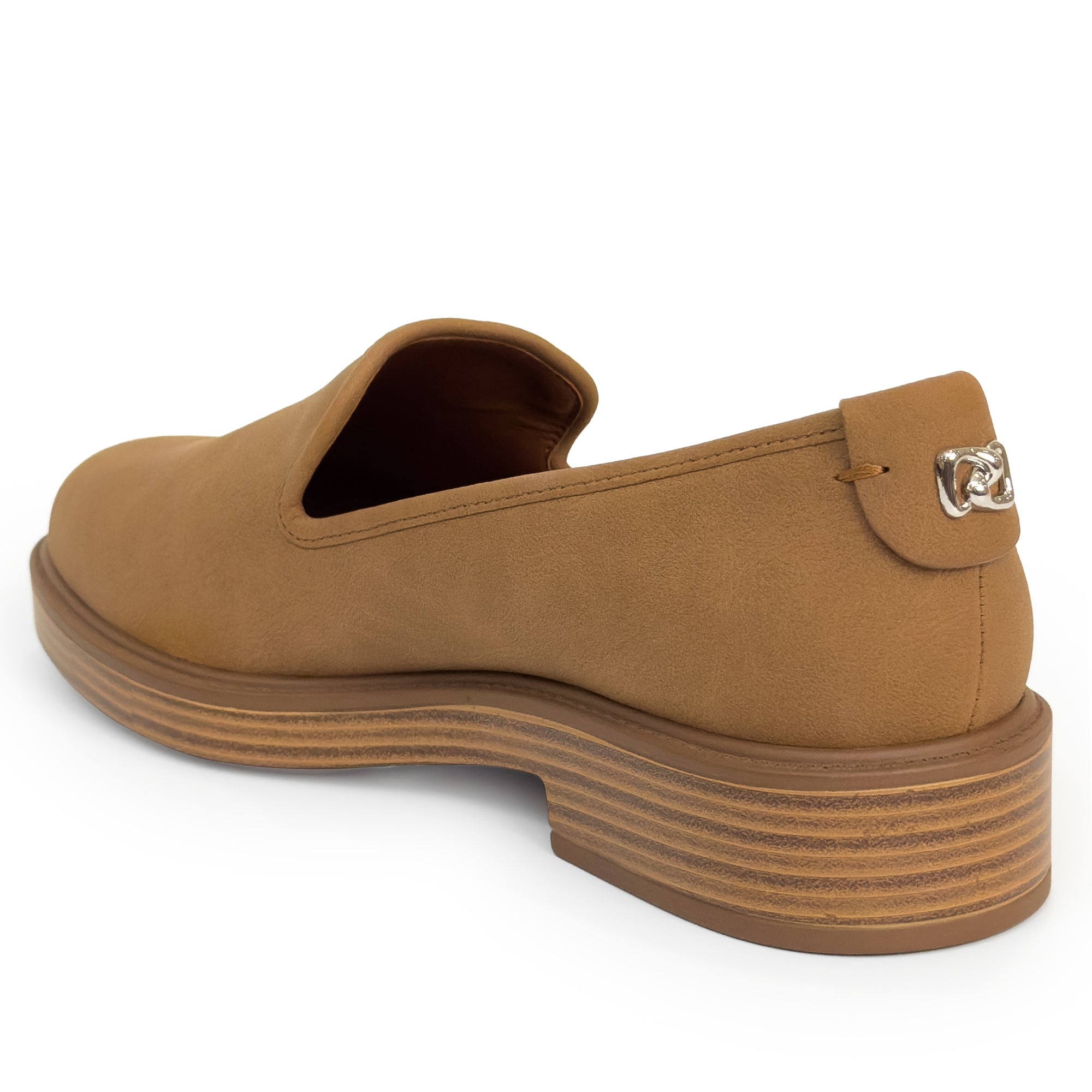 Poisy Tailored Loafer | Tan Faux Tumbled Nubuck