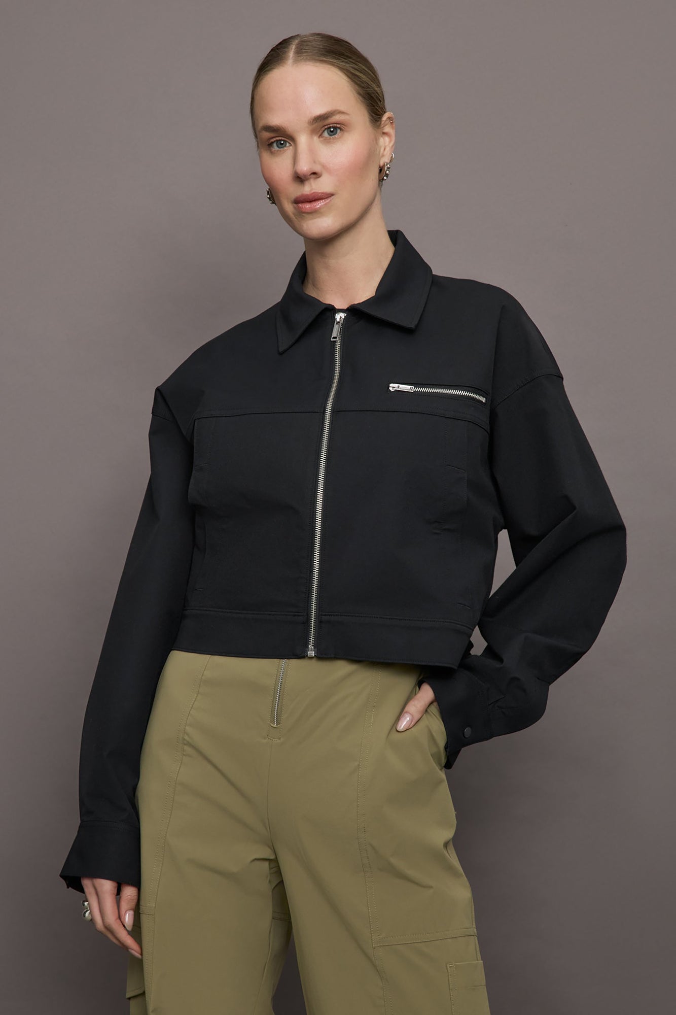 Bandier | Clinton Crop Jacket | Black