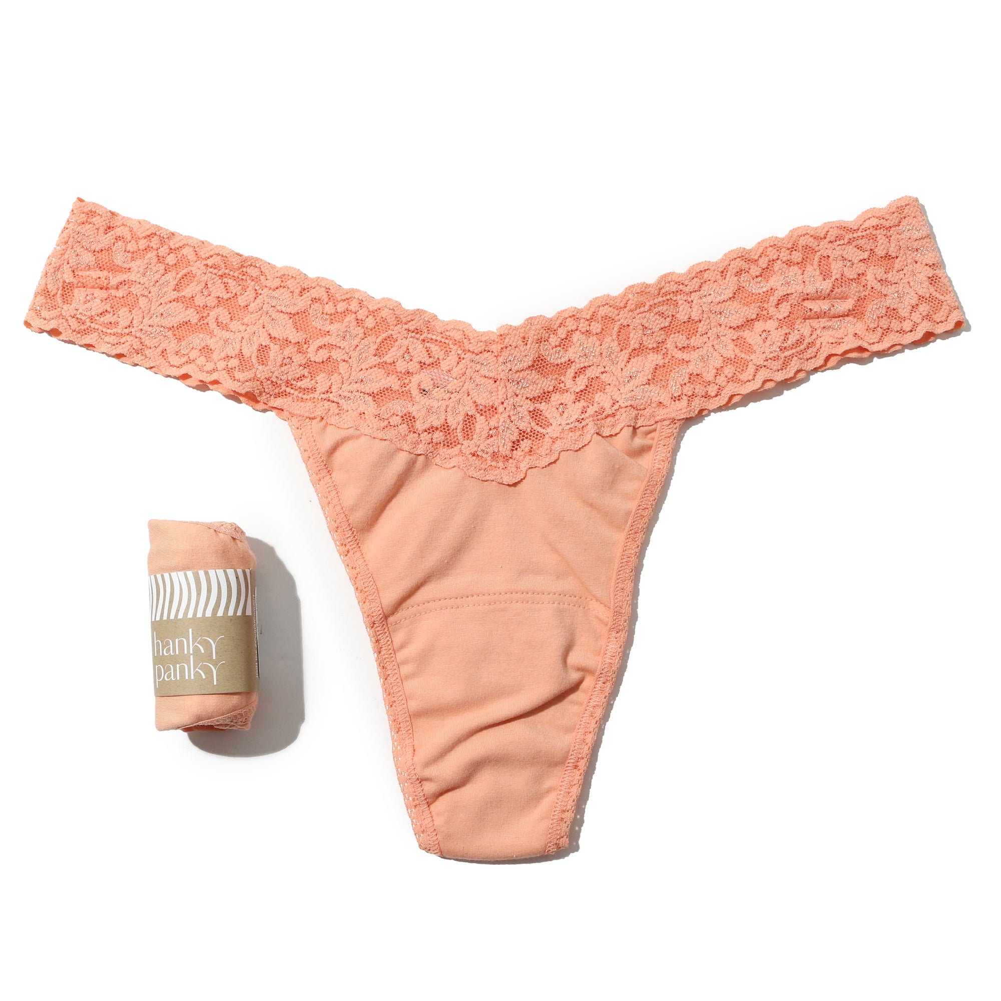 Cotton Low Rise Thong | Apricot Glow