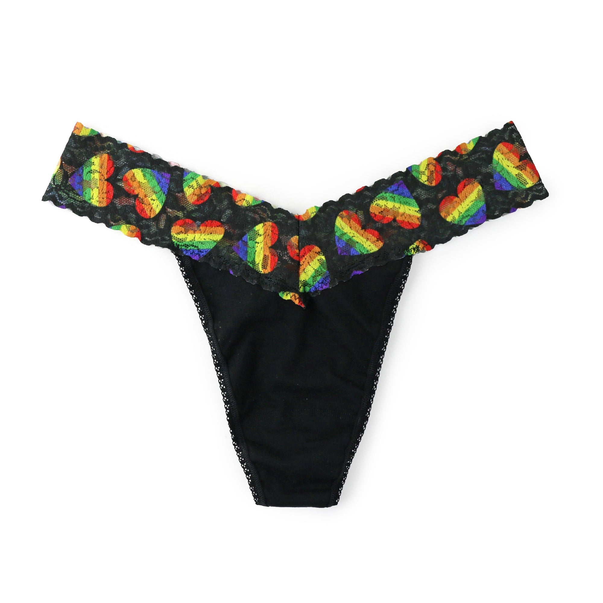 Cotton Original Rise Thong | Blac/Playful Pride