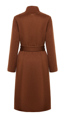 Two-Tone Wrap Coat | Brown/Beige