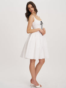 Madison Cotton Eyelet Square Neck Midi Dress | White