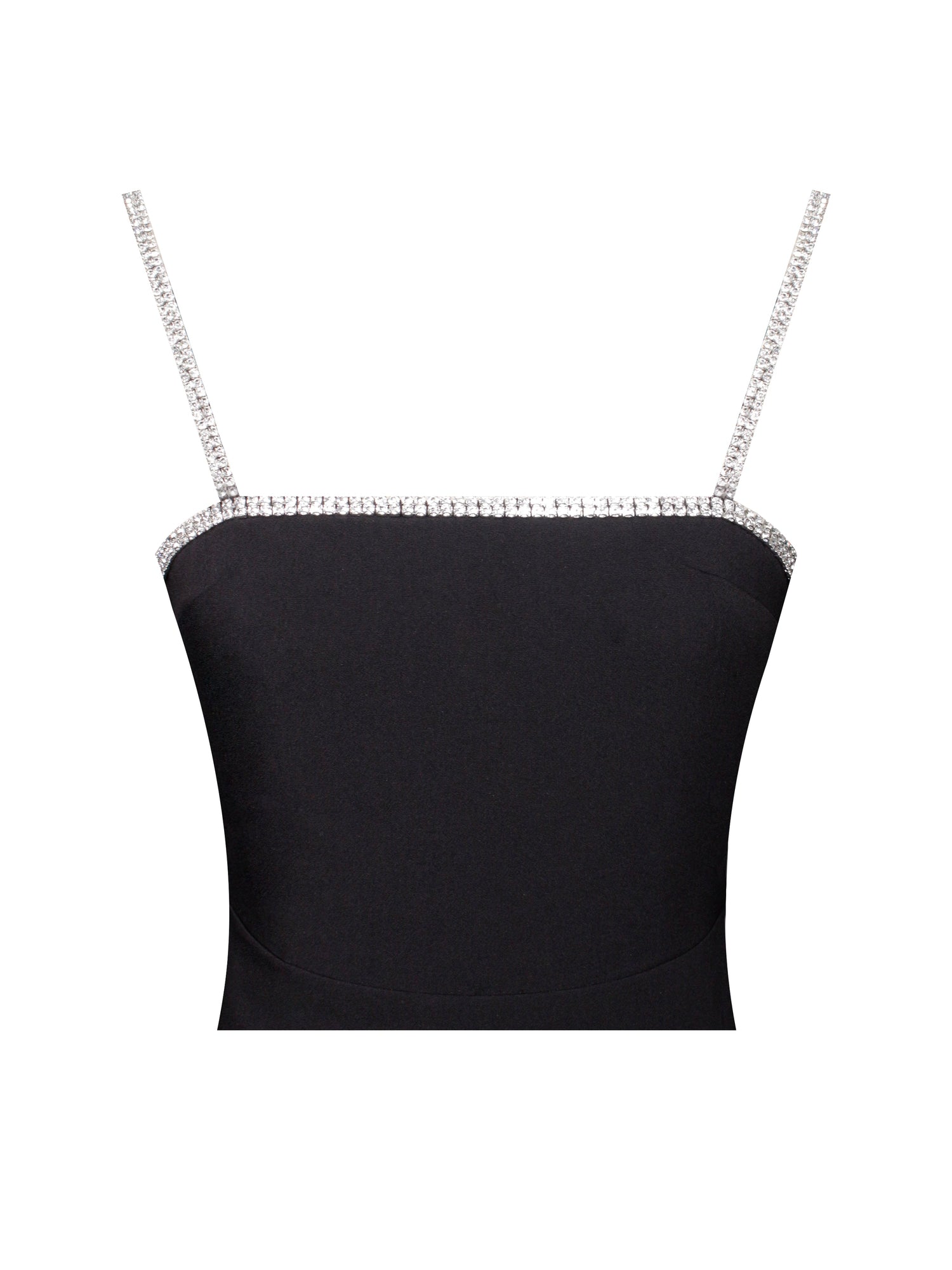Flore Crystal Straps Backless Gown With Bow | Black