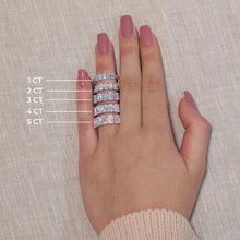 4.00 CT Emerald Lab-Grown Diamond | Five Stone Anniversary Wedding Band Ring | 14K White Gold | G Color | VS Clarity