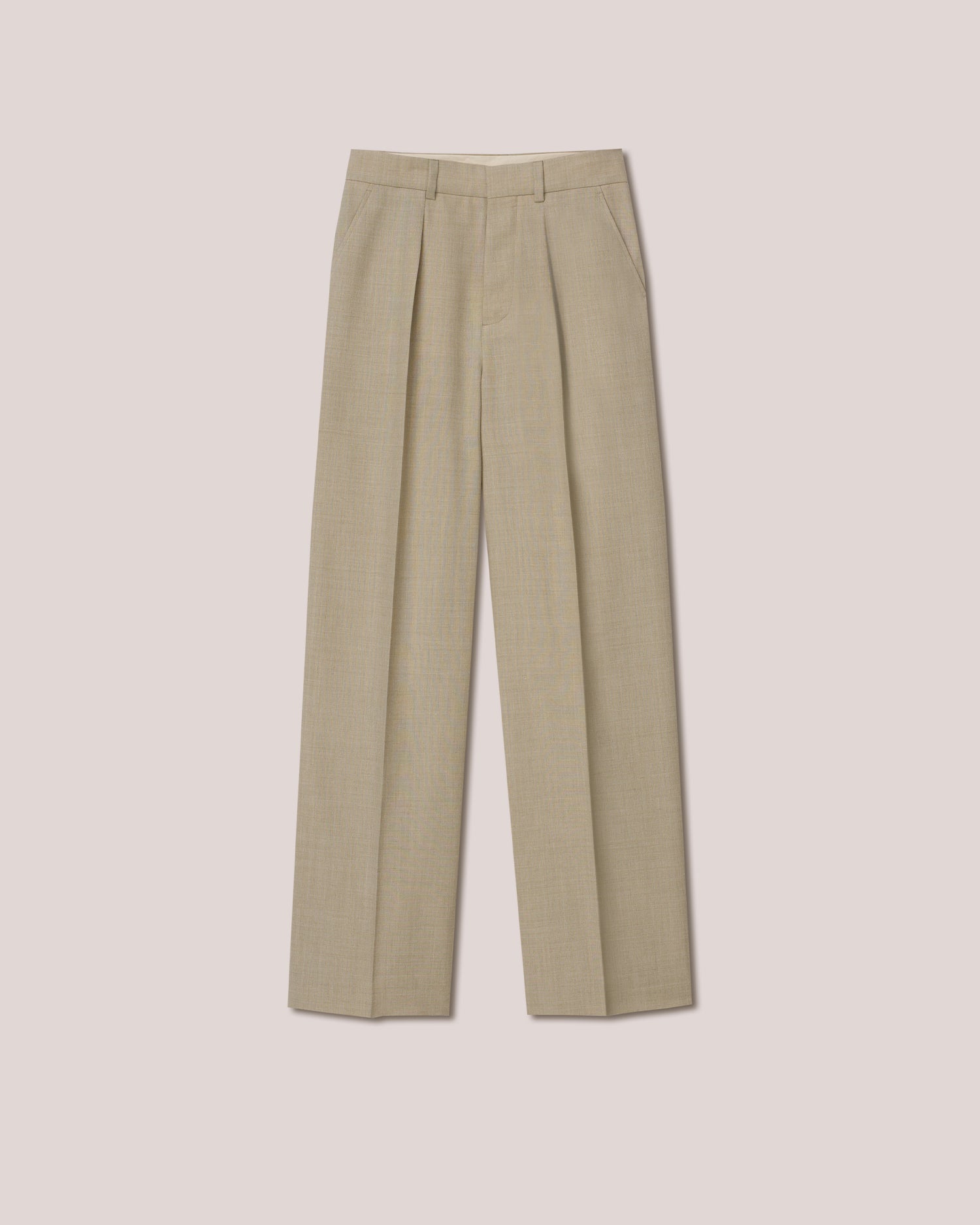 Mens | Cian Summer Suiting Straight-Leg Pants | Sand Melange