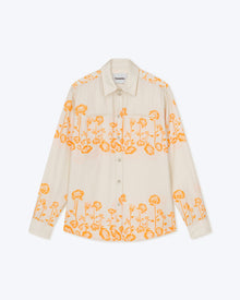 Womens | Sabrin Printed Twill Silk Shirt | Blockwood Floral