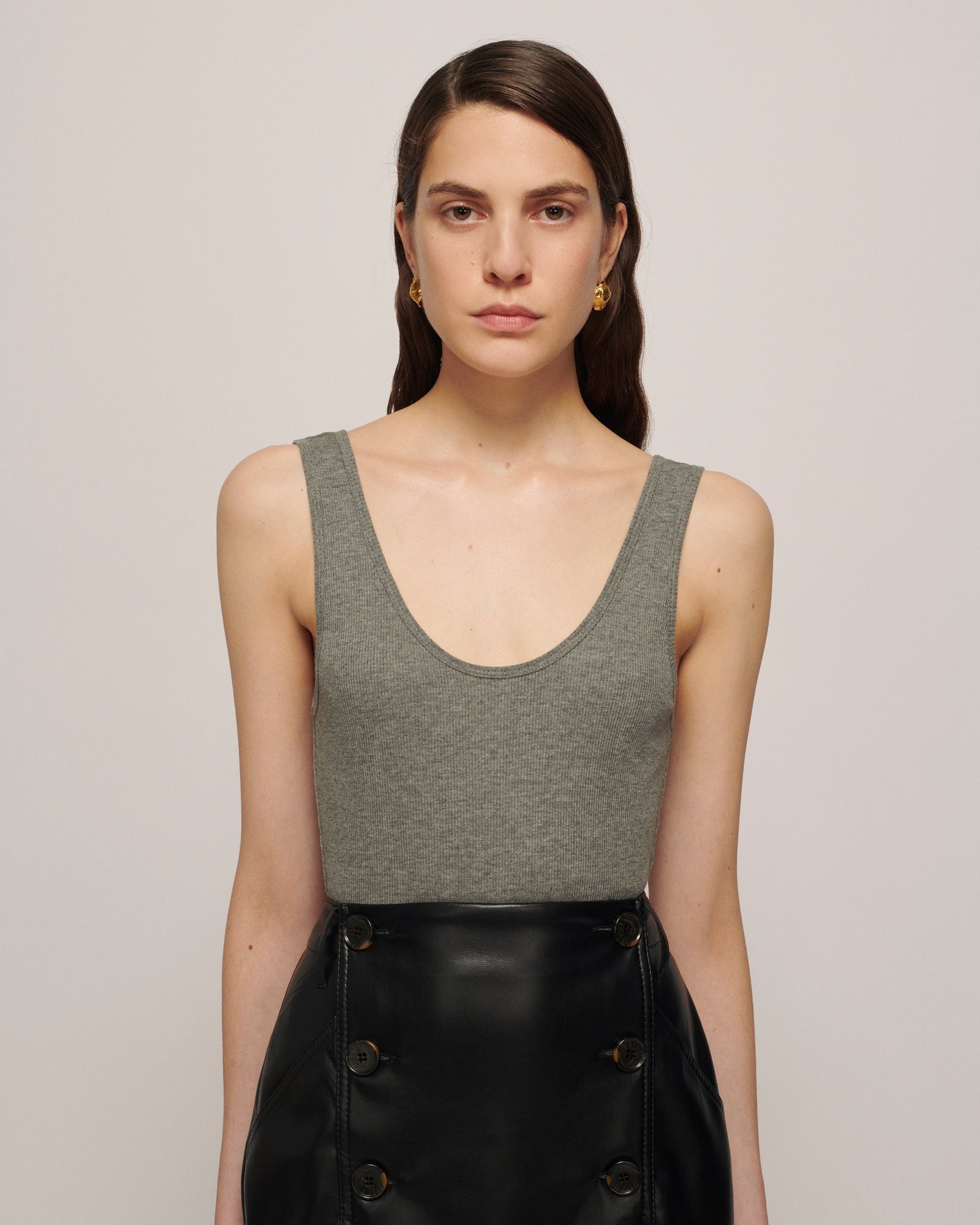 Womens | Kenli Ribbed Cotton-Jersey Bodysuit | Grey