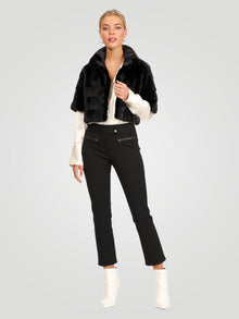 Mink Fur Bolero With Cropped Sleeves | Women | Black