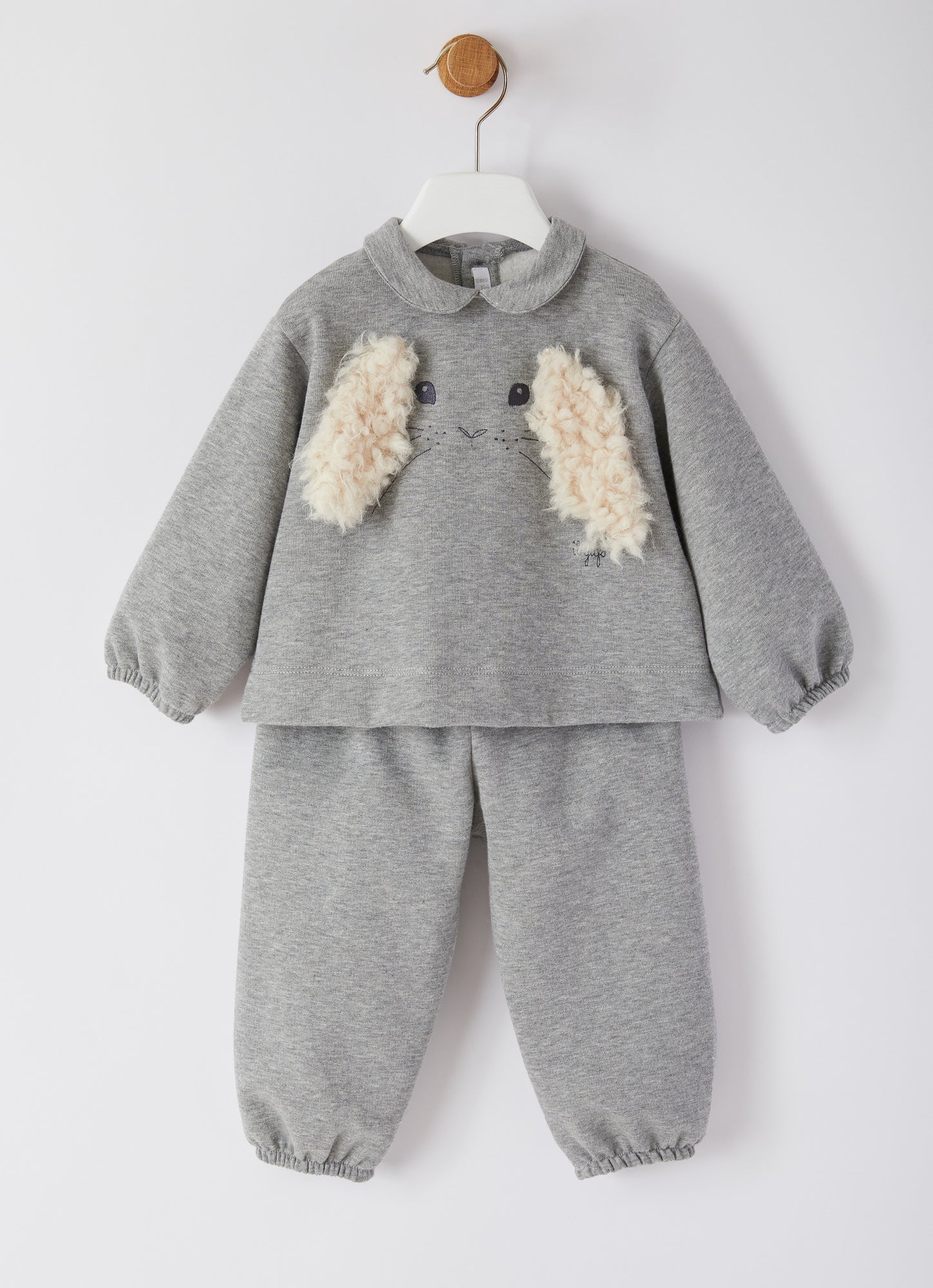 Two-Piece Suit with Rabbit | Grey/Milk