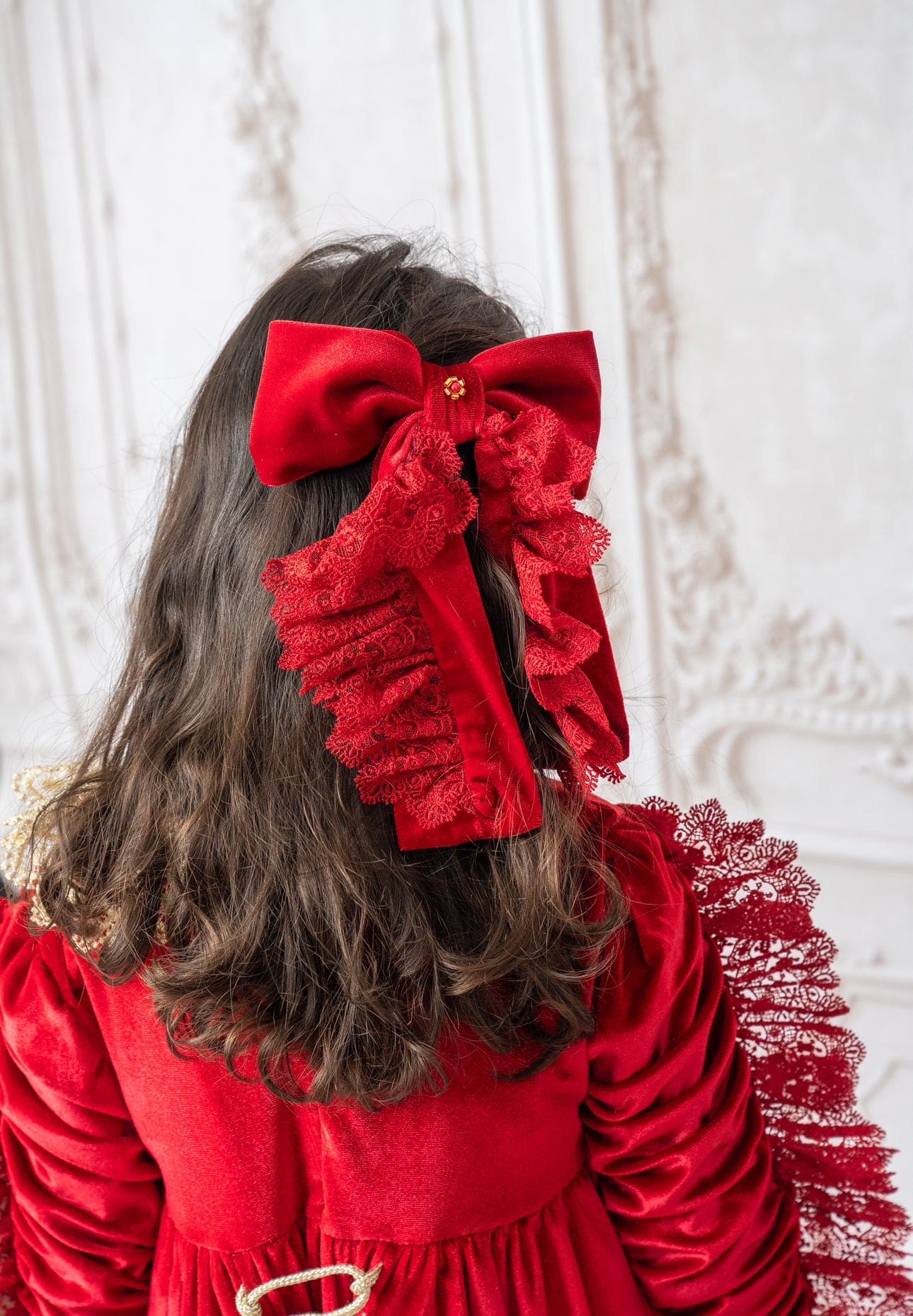 Victoria Red Velvet Hair Bow | Red