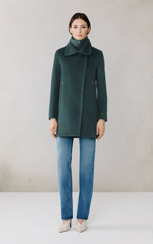 Abbi Coat With Bib In Wool | Midnight Forest
