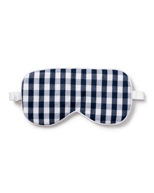 Indulge in luxurious sleep with Petite Plumes Adults Twill Sleep Mask in Navy Gingham, complete with elastic straps for comfort. Opt for monogramming to create a unique personal touch.