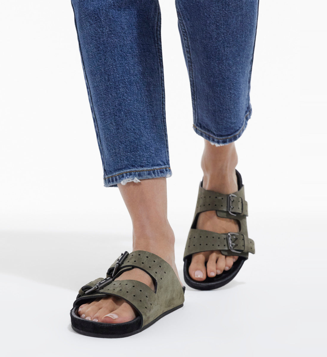 Leather Sandals | Women | Khaki