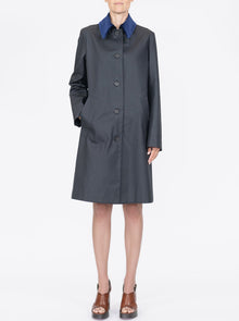 Alaine Canvas Coat | Navy