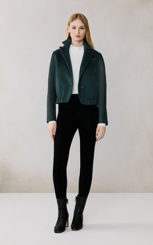 Alesse Blazer Bomber In Wool | Midnight Forest