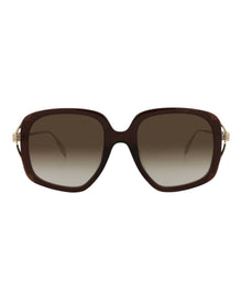 Alexander McQueen Square Acetate Sunglasses | Brown