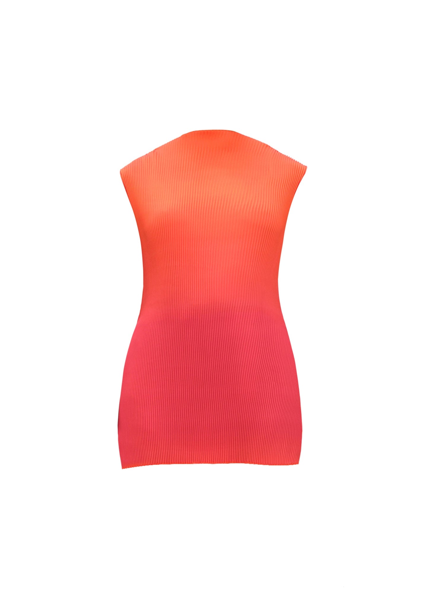 Atti Pleated Top | Red-Orange Ombre Effect