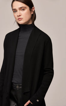 Annabella Straight-Fit Maxi-Length Sustainable Coatigan | Black