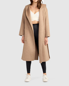 Arcadia Oversided Coat with Hood | Women | Oat