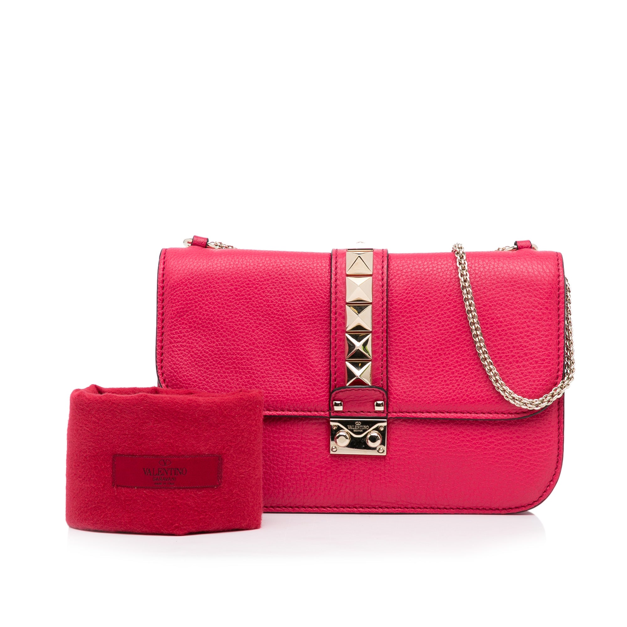 Valentino Pre-Owned Small Rockstud Glam Lock Shoulder Bag | Women | Red