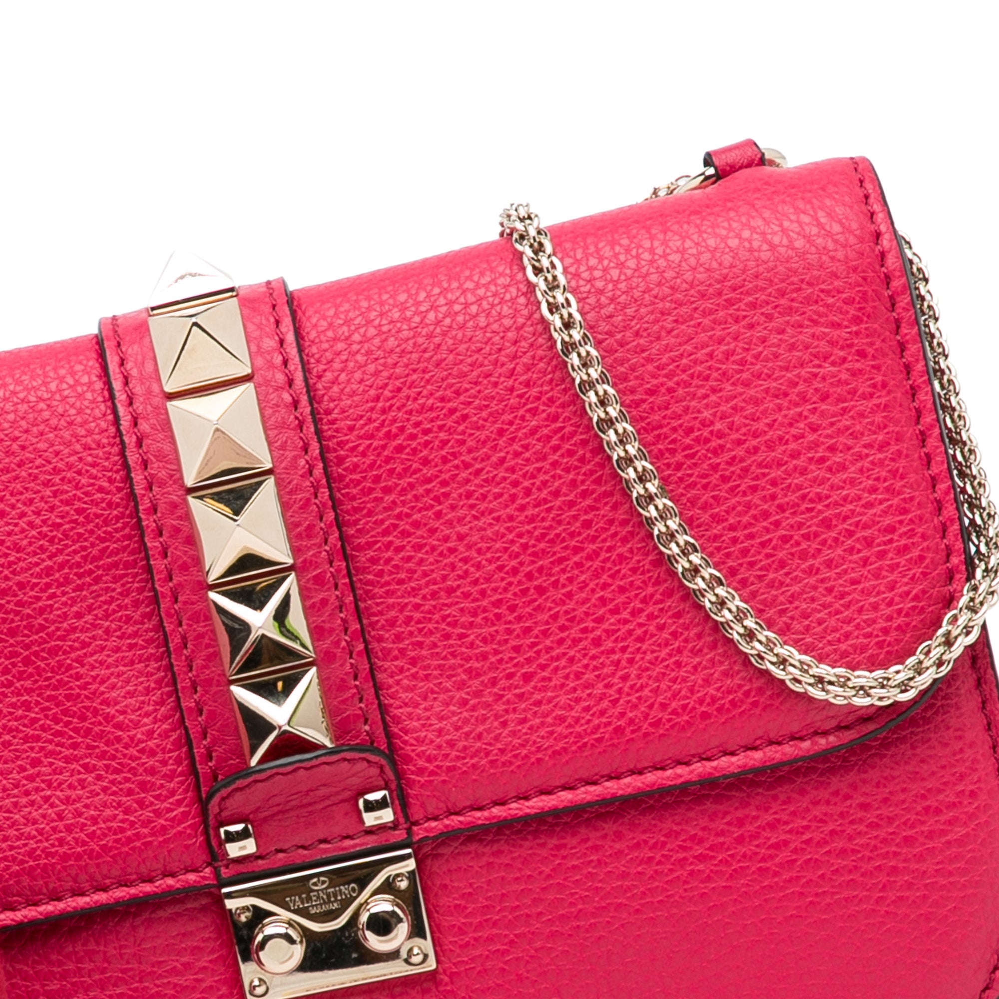 Valentino Pre-Owned Small Rockstud Glam Lock Shoulder Bag | Women | Red